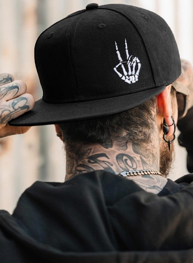 MixYoke Skeleton Hand Snapback Hats for Men Women, Hip Hop Flat Bill Hats Cool Hat - Image 4